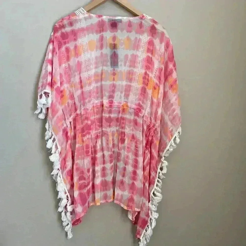 Steve Madden Tie Dye Eyelet Bathing Suit Coverup‎ - Picture 12 of 12